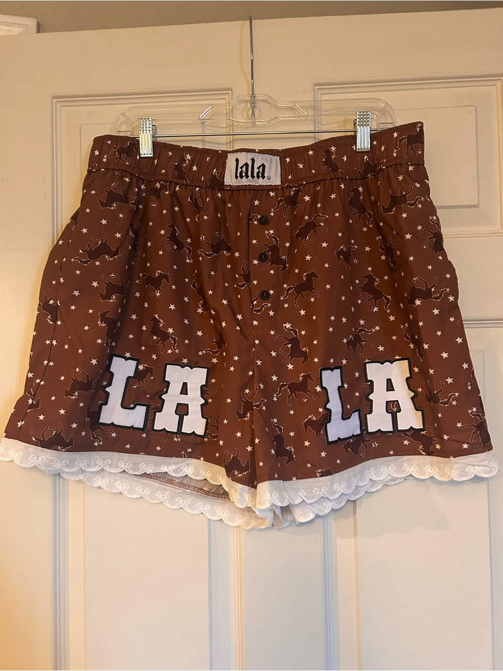 NWT Dressed in Lala Hold Your Horses Boxer Shorts